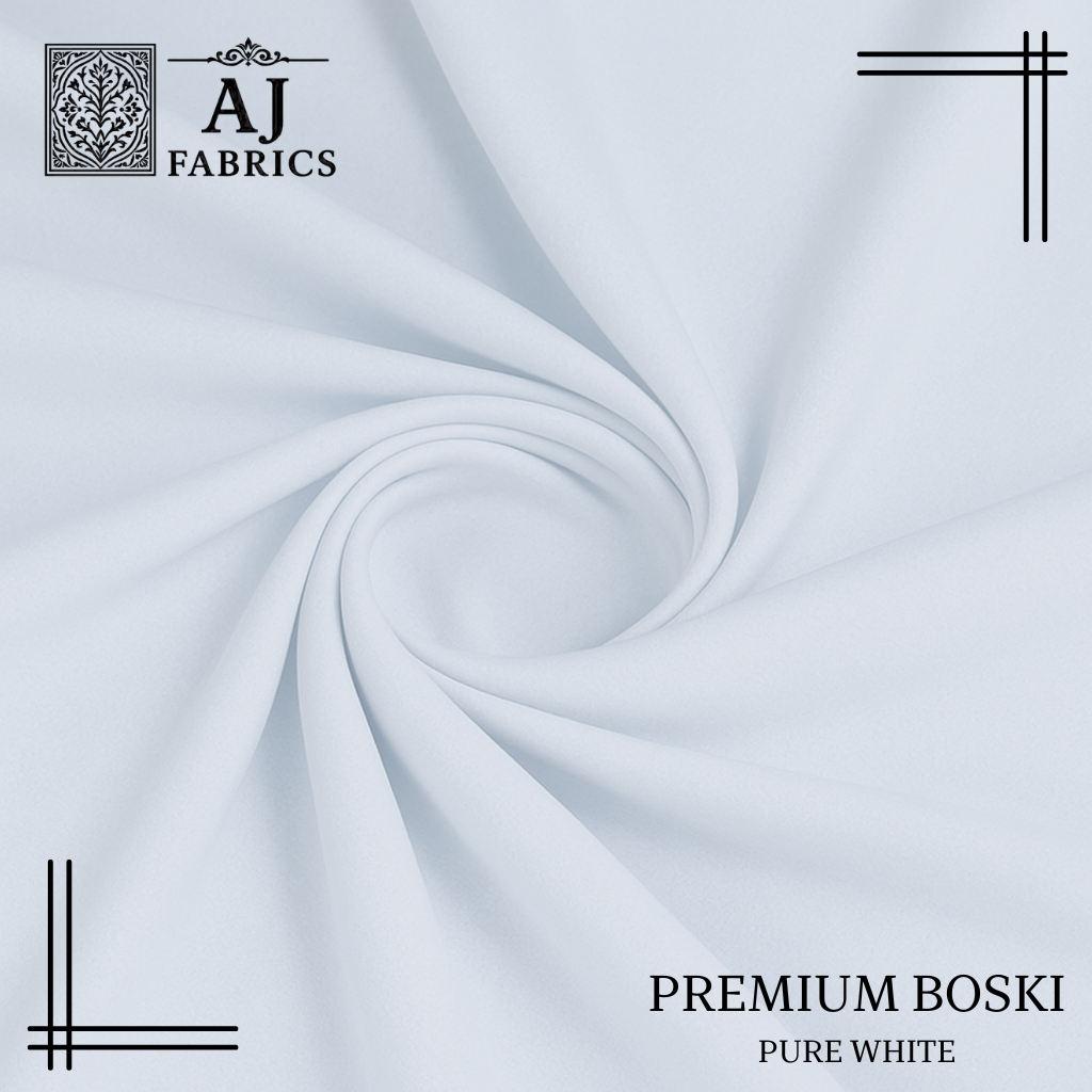 Pure White Premium Boski Wash & Wear – High-Class Fabric