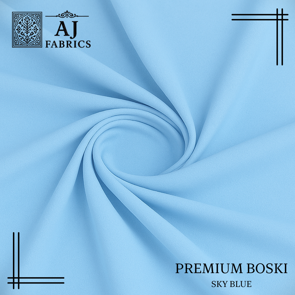 Sky Blue Premium Boski Wash & Wear – High-Class Fabric
